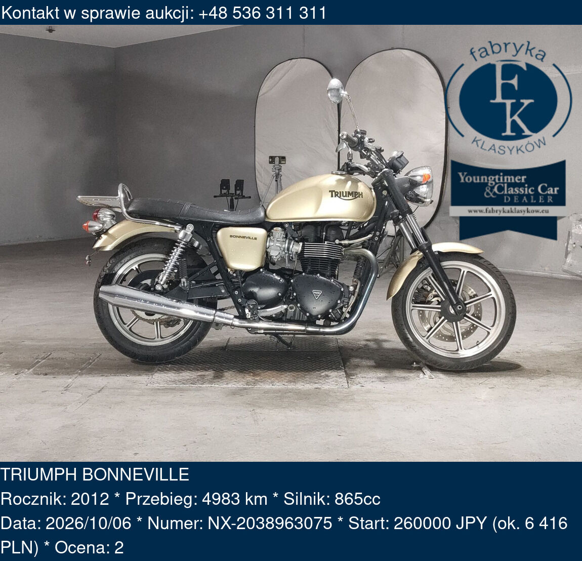 TRIUMPH BONNEVILLE 2012 - zdjęcie 2