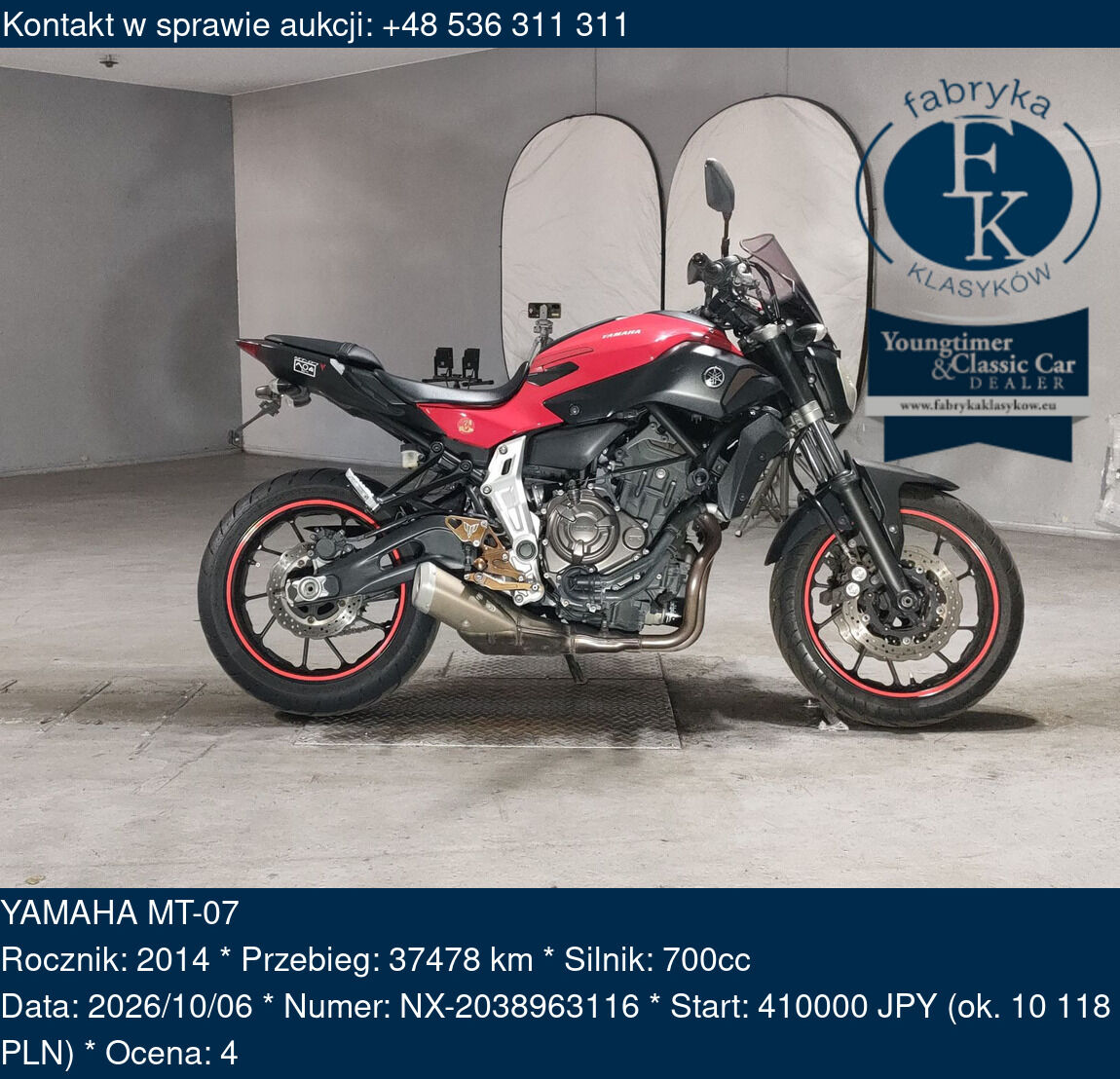 YAMAHA MT-07 2014 - zdjęcie 2