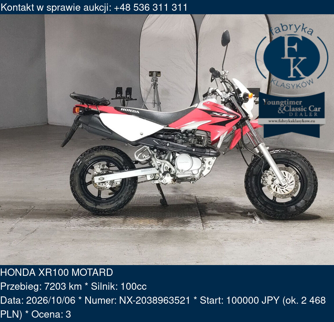 HONDA XR100 MOTARD  - zdjęcie 2