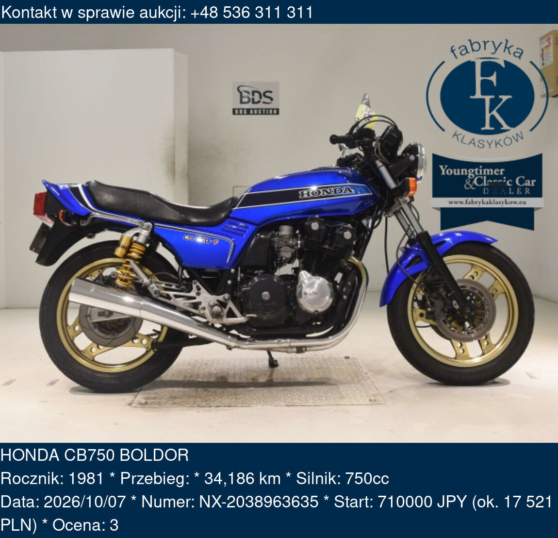 HONDA CB750 BOLDOR 1981 - zdjęcie 2