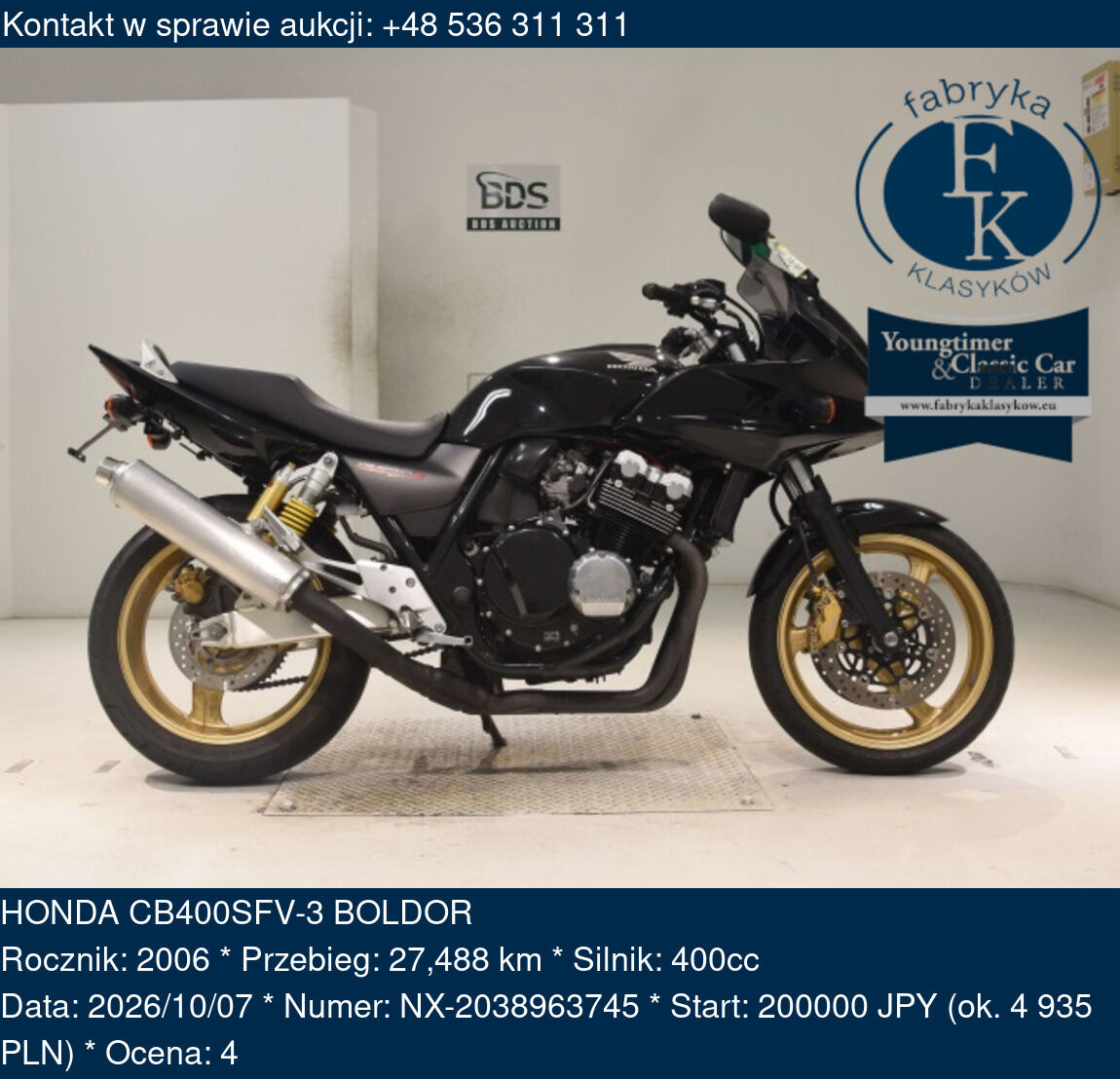 HONDA CB400SFV-3 BOLDOR 2006 - zdjęcie 2
