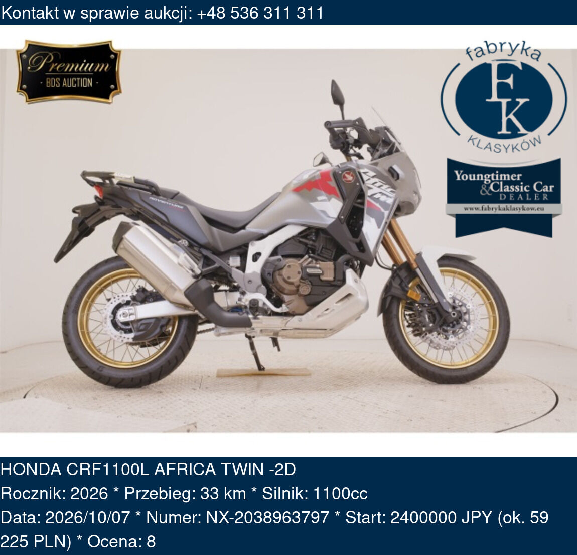 HONDA CRF1100L AFRICA TWIN -2D 2026 - zdjęcie 2