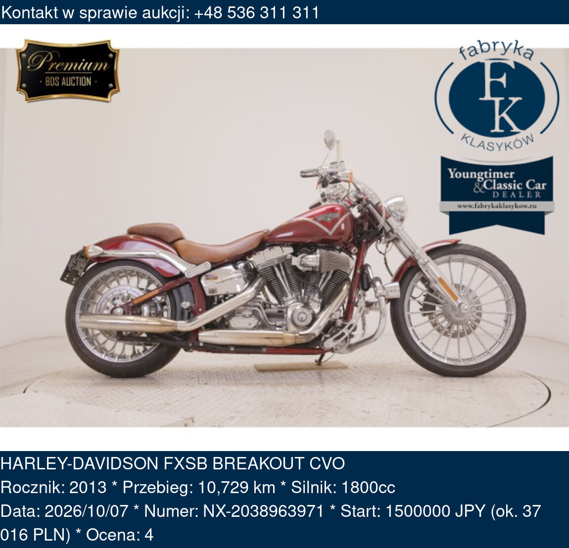 HARLEY-DAVIDSON FXSB BREAKOUT CVO 2013 - zdjęcie 2