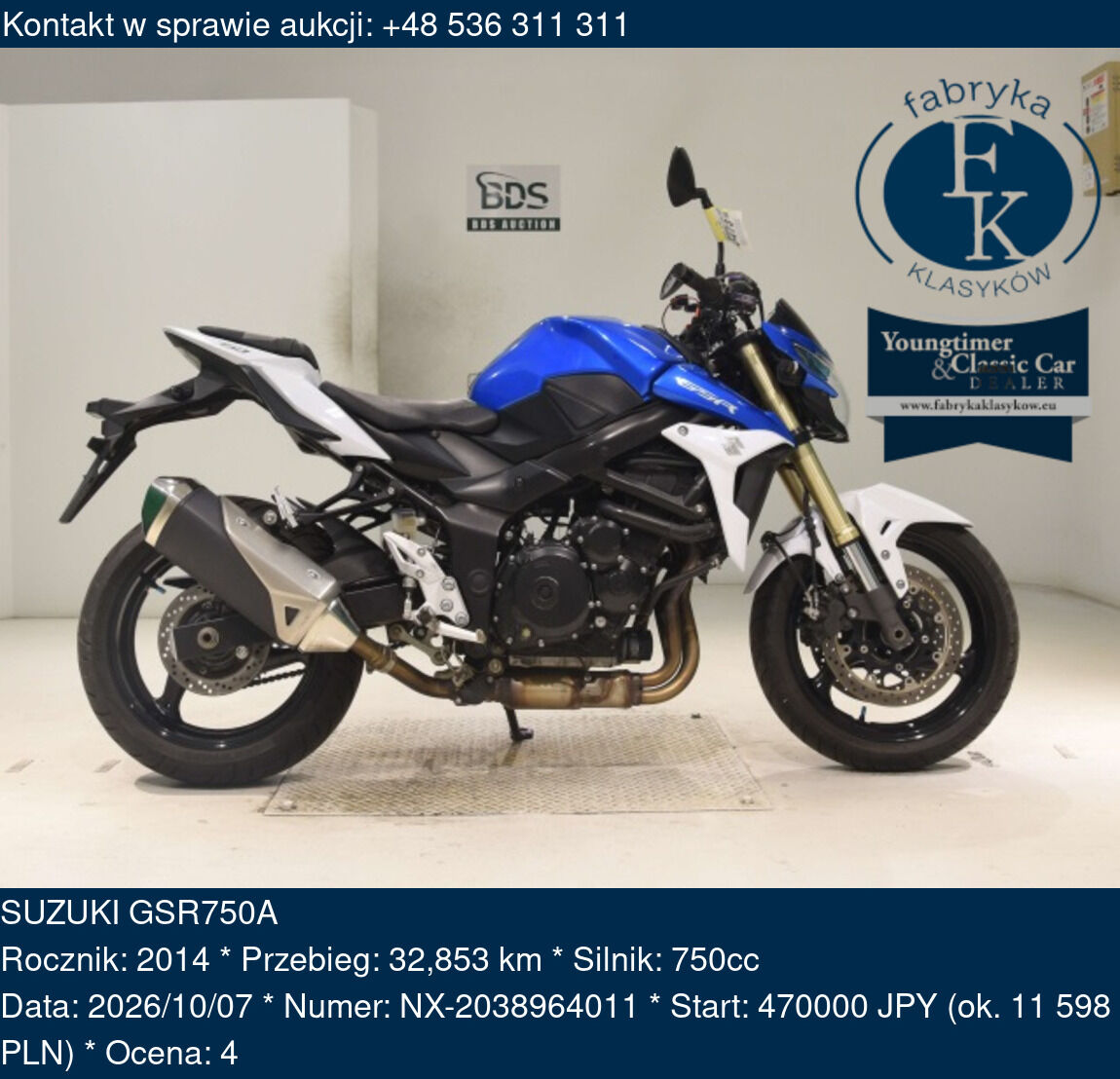 SUZUKI GSR750A 2014 - zdjęcie 2