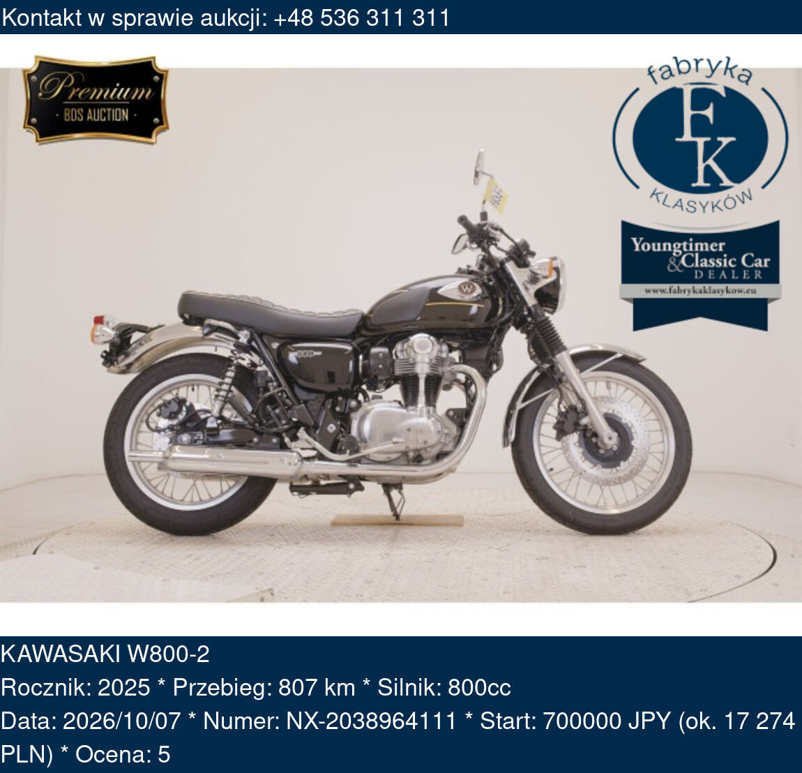 KAWASAKI W800-2 2025 - zdjęcie 2