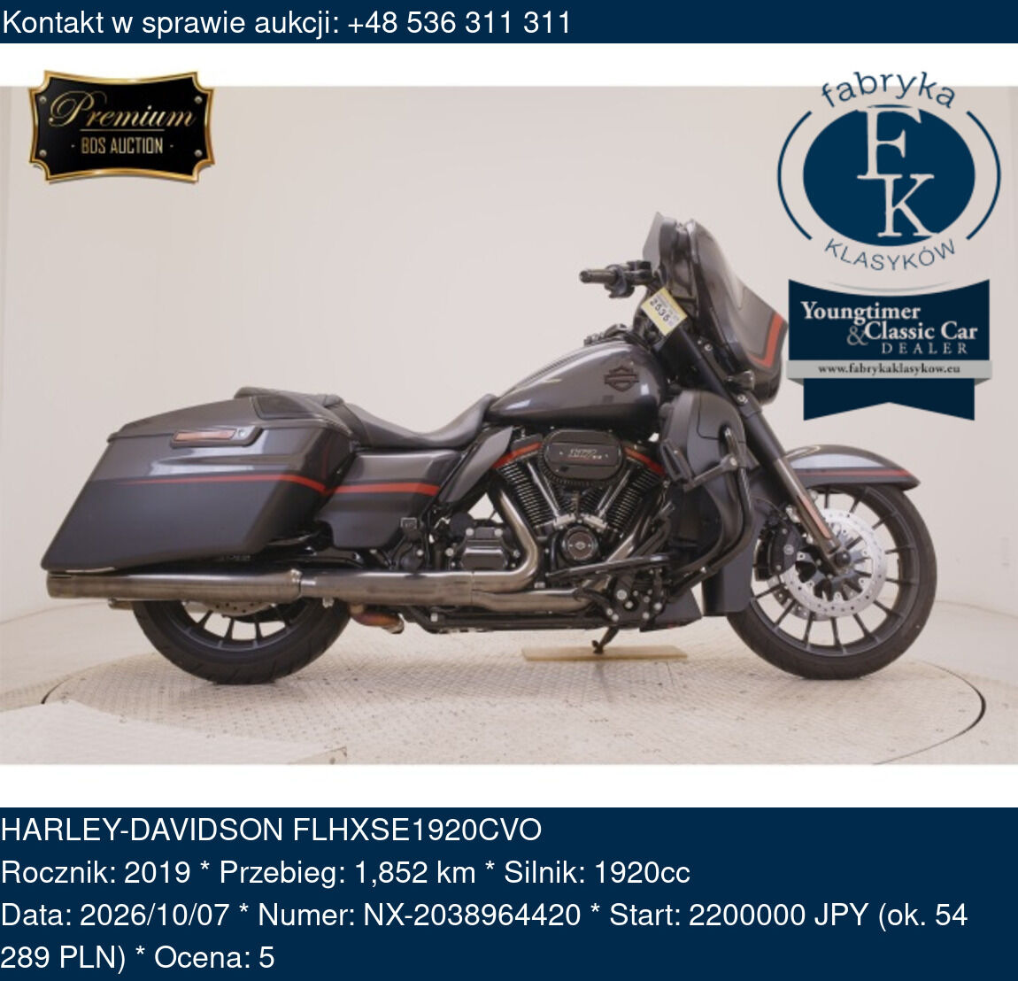 HARLEY-DAVIDSON FLHXSE1920CVO 2019 - zdjęcie 2