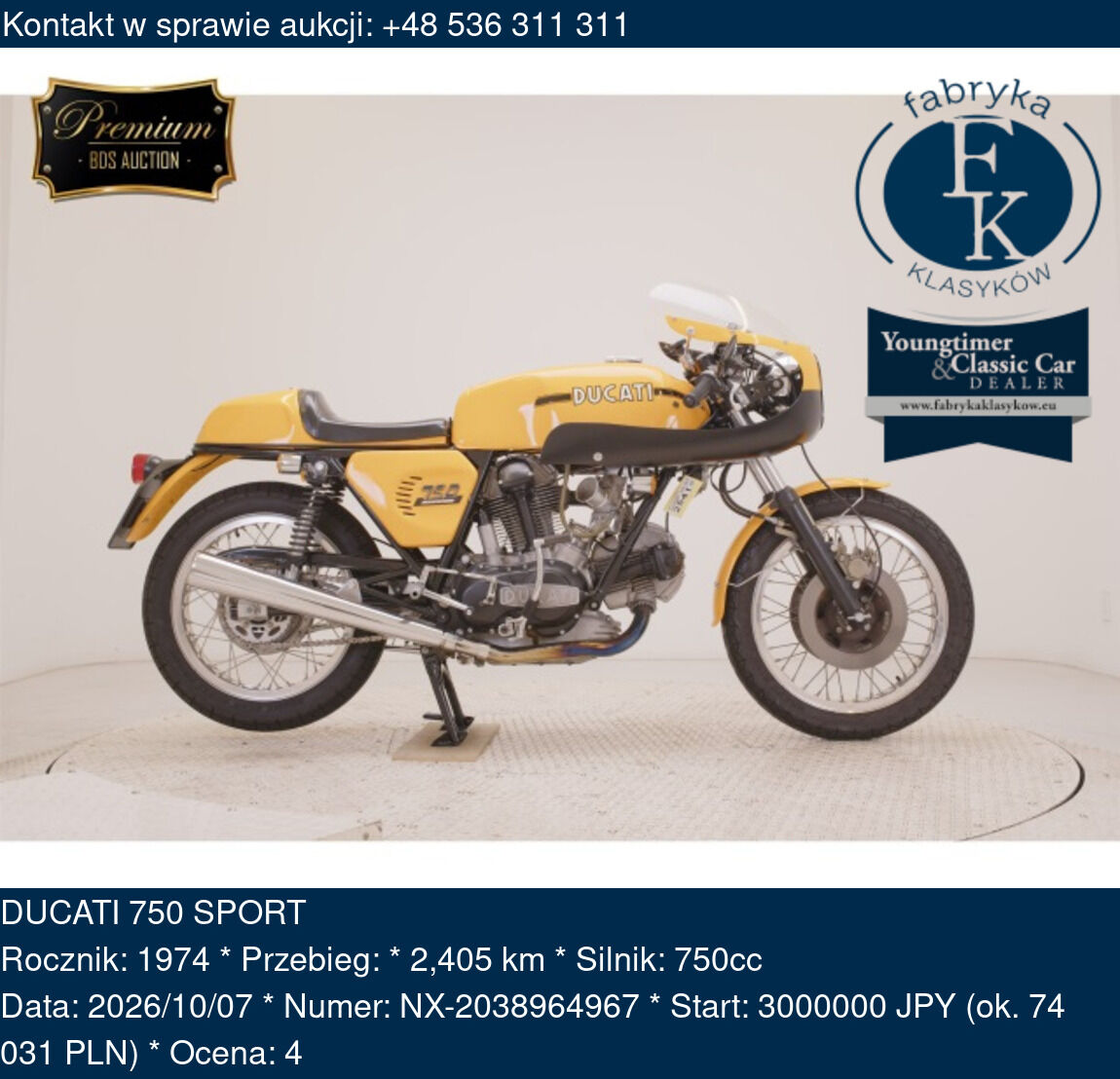 DUCATI 750 SPORT 1974 - zdjęcie 2