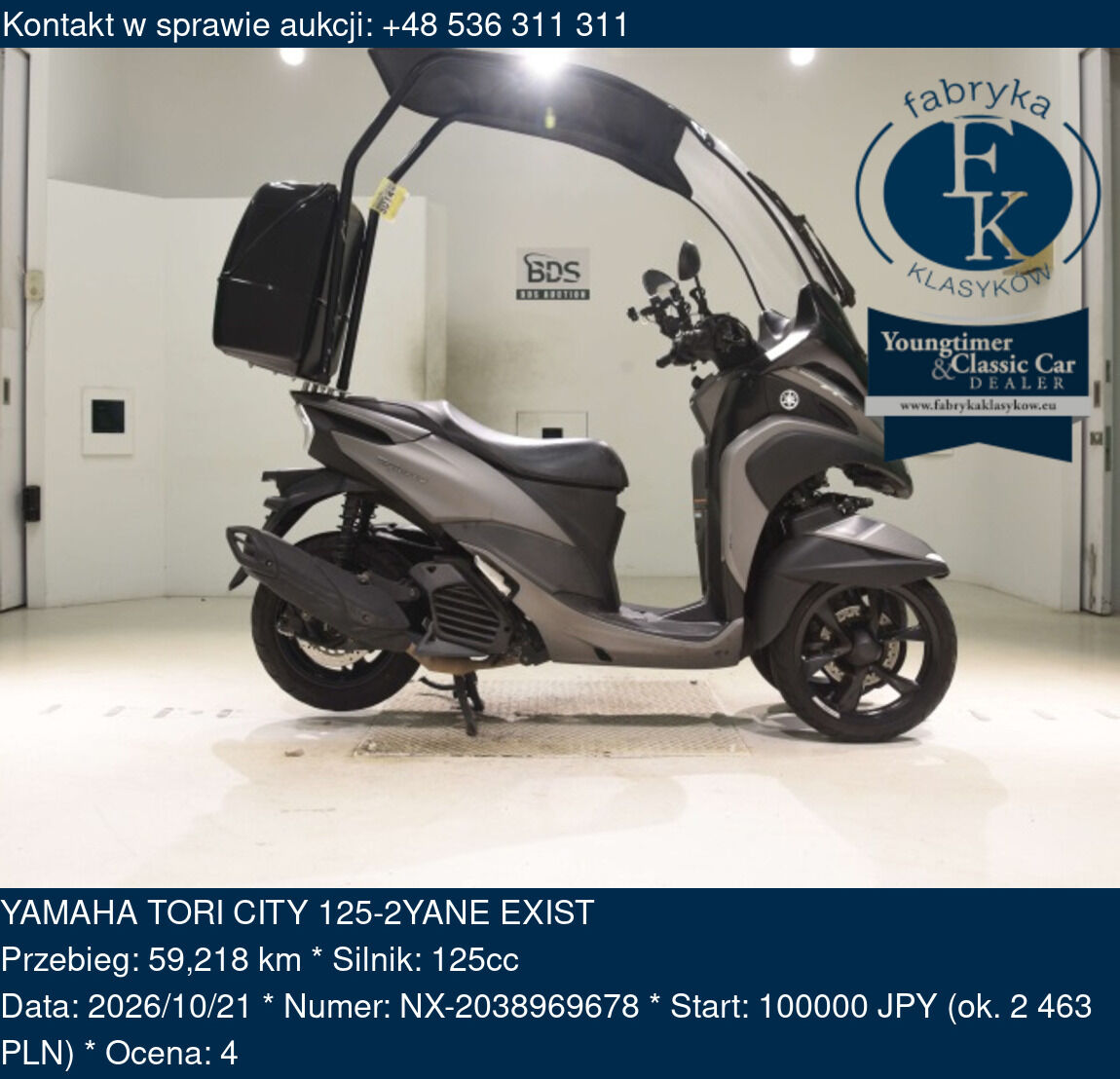 YAMAHA TORI CITY 125-2YANE EXIST  - zdjęcie 2
