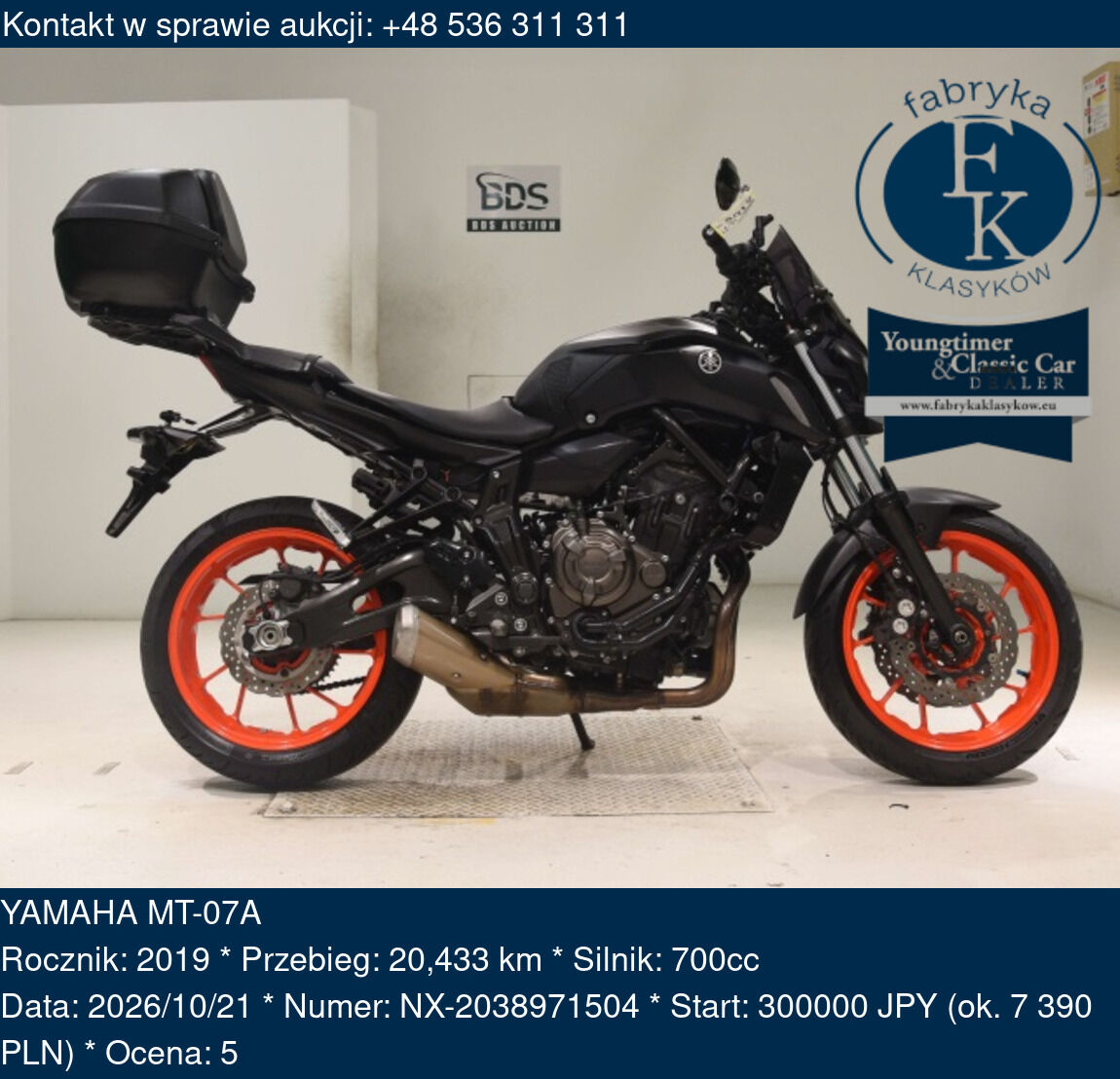 YAMAHA MT-07A 2019 - zdjęcie 2