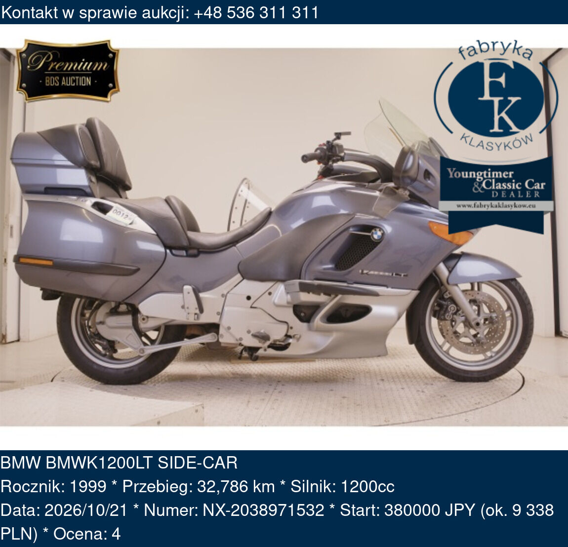 BMW BMWK1200LT SIDE-CAR 1999 - zdjęcie 2