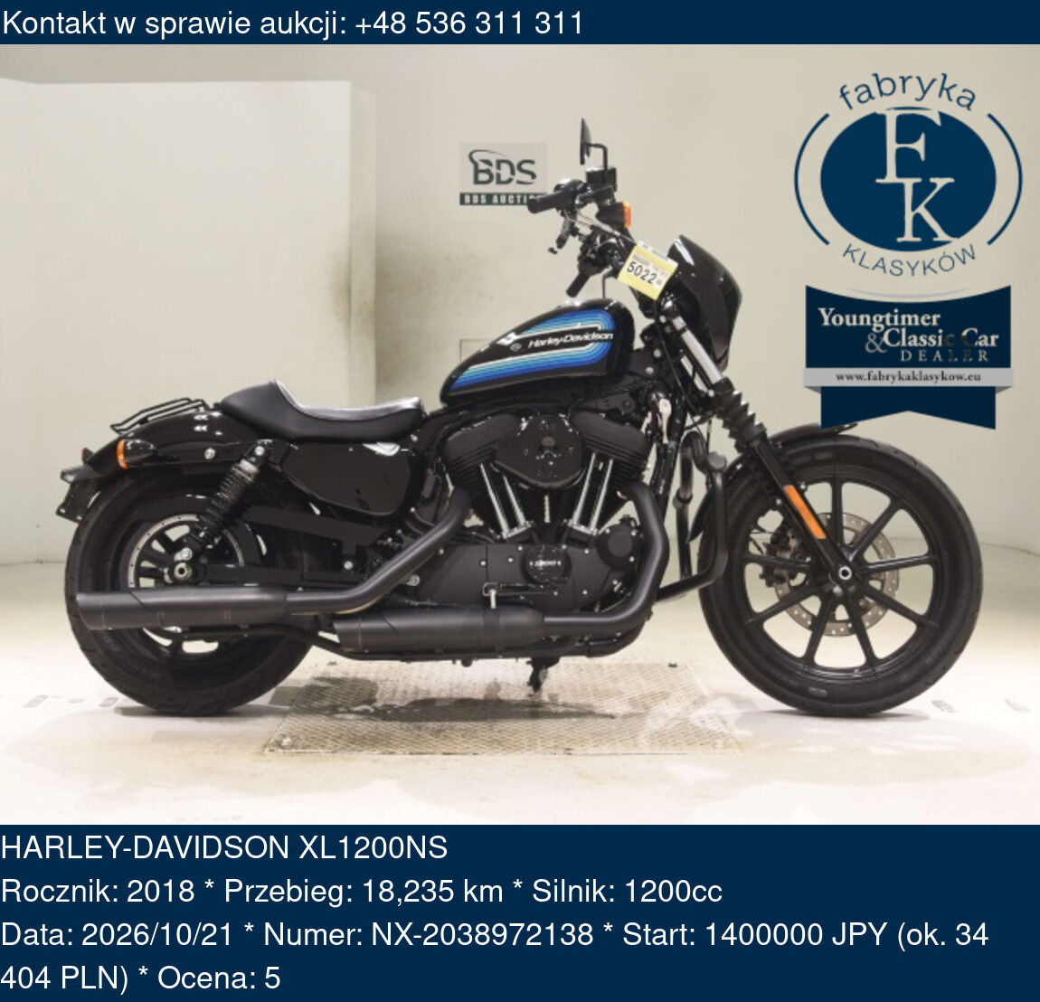 HARLEY-DAVIDSON XL1200NS 2018 - zdjęcie 2