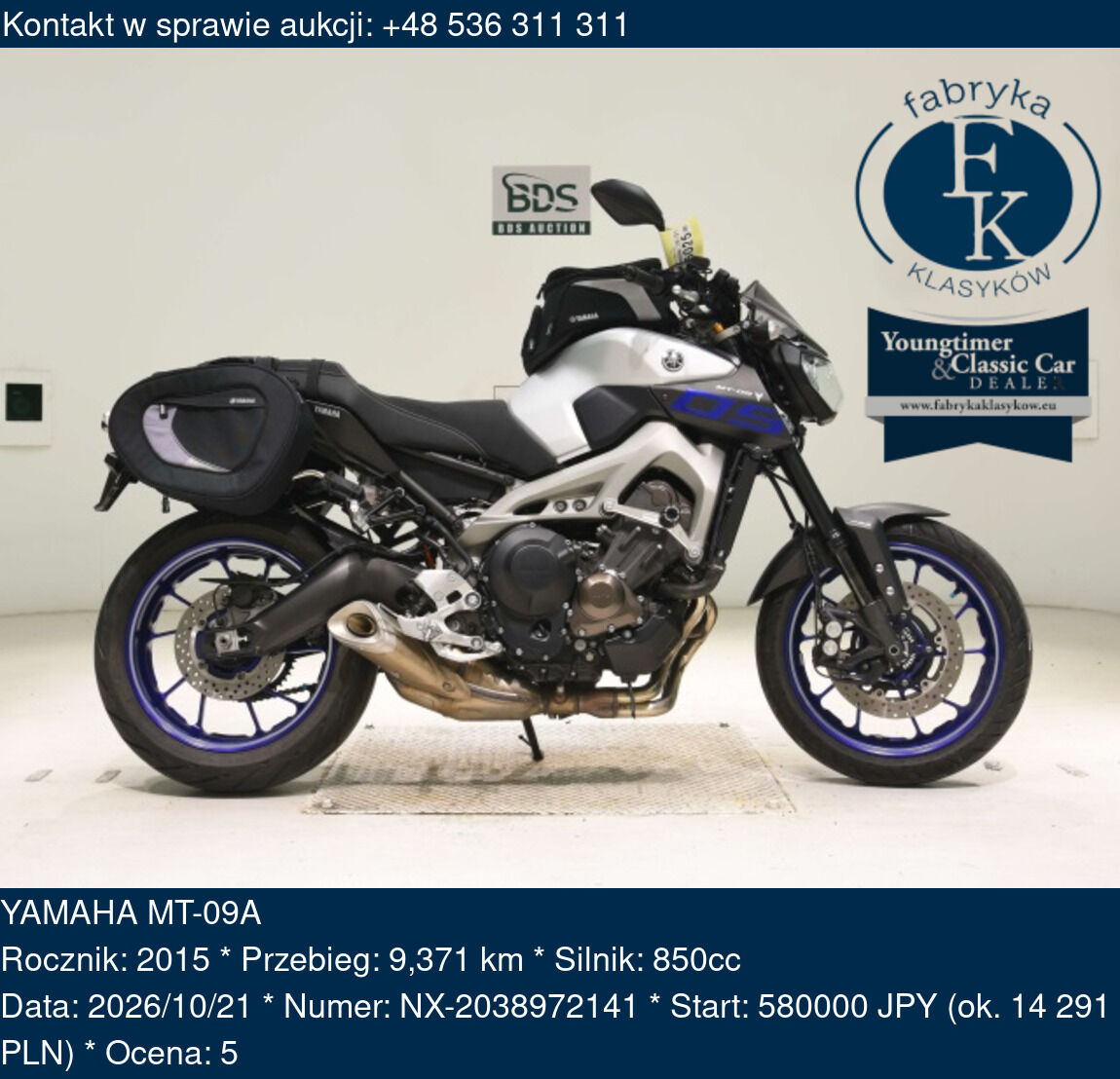 YAMAHA MT-09A 2015 - zdjęcie 2