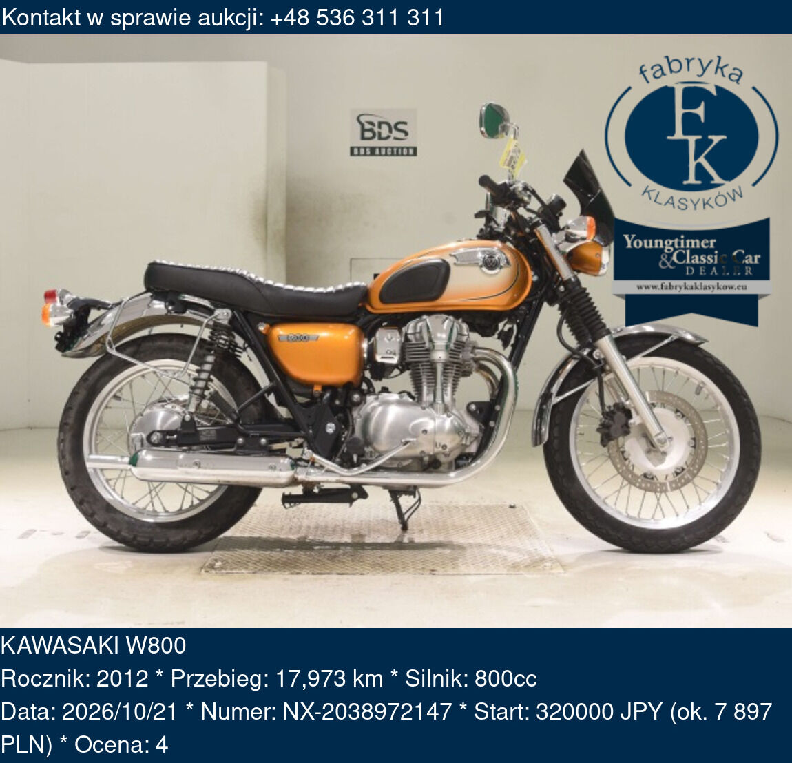 KAWASAKI W800 2012 - zdjęcie 2