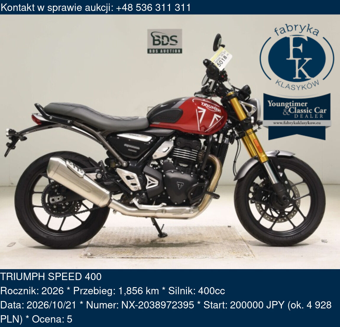 TRIUMPH SPEED 400 2026 - zdjęcie 2