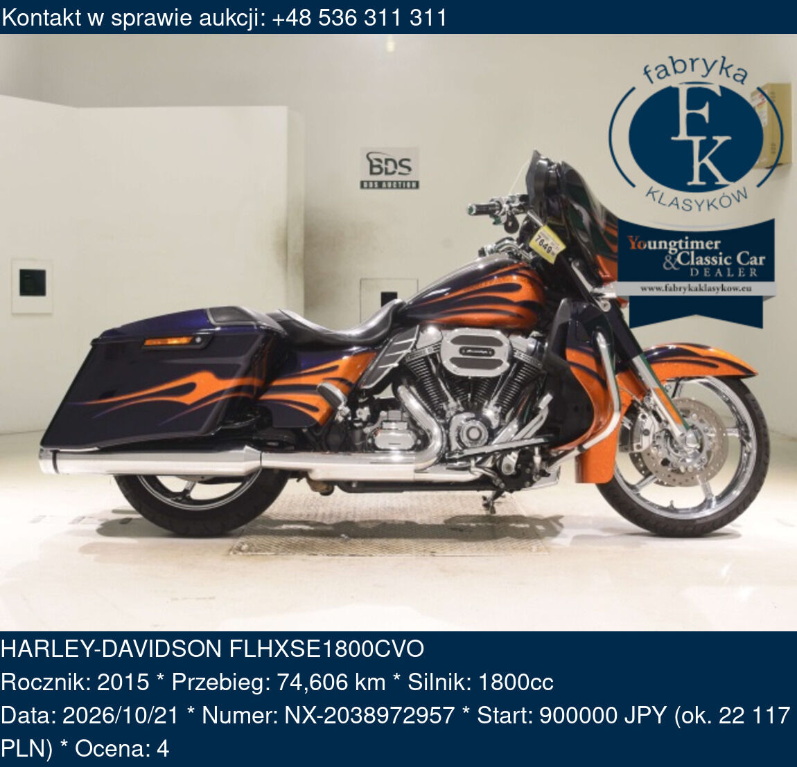 HARLEY-DAVIDSON FLHXSE1800CVO 2015 - zdjęcie 2