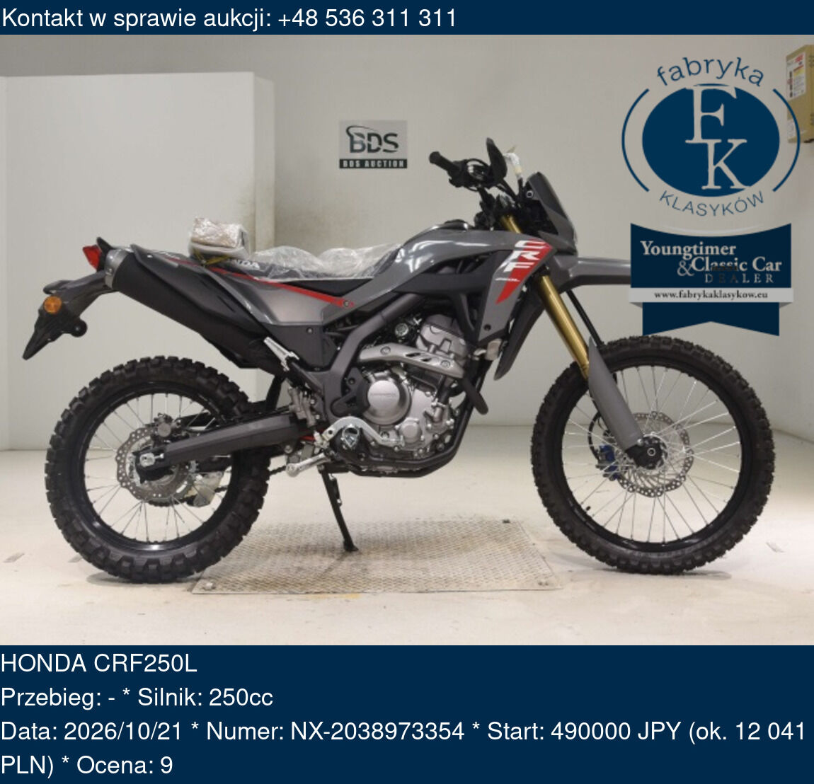 HONDA CRF250L  - zdjęcie 2