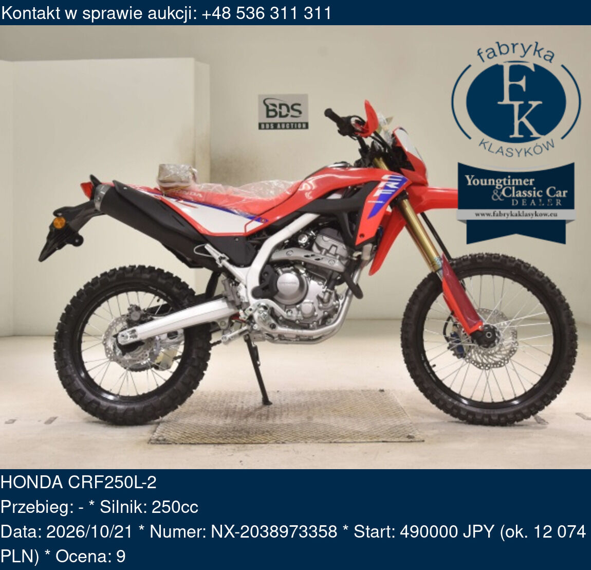 HONDA CRF250L-2  - zdjęcie 2