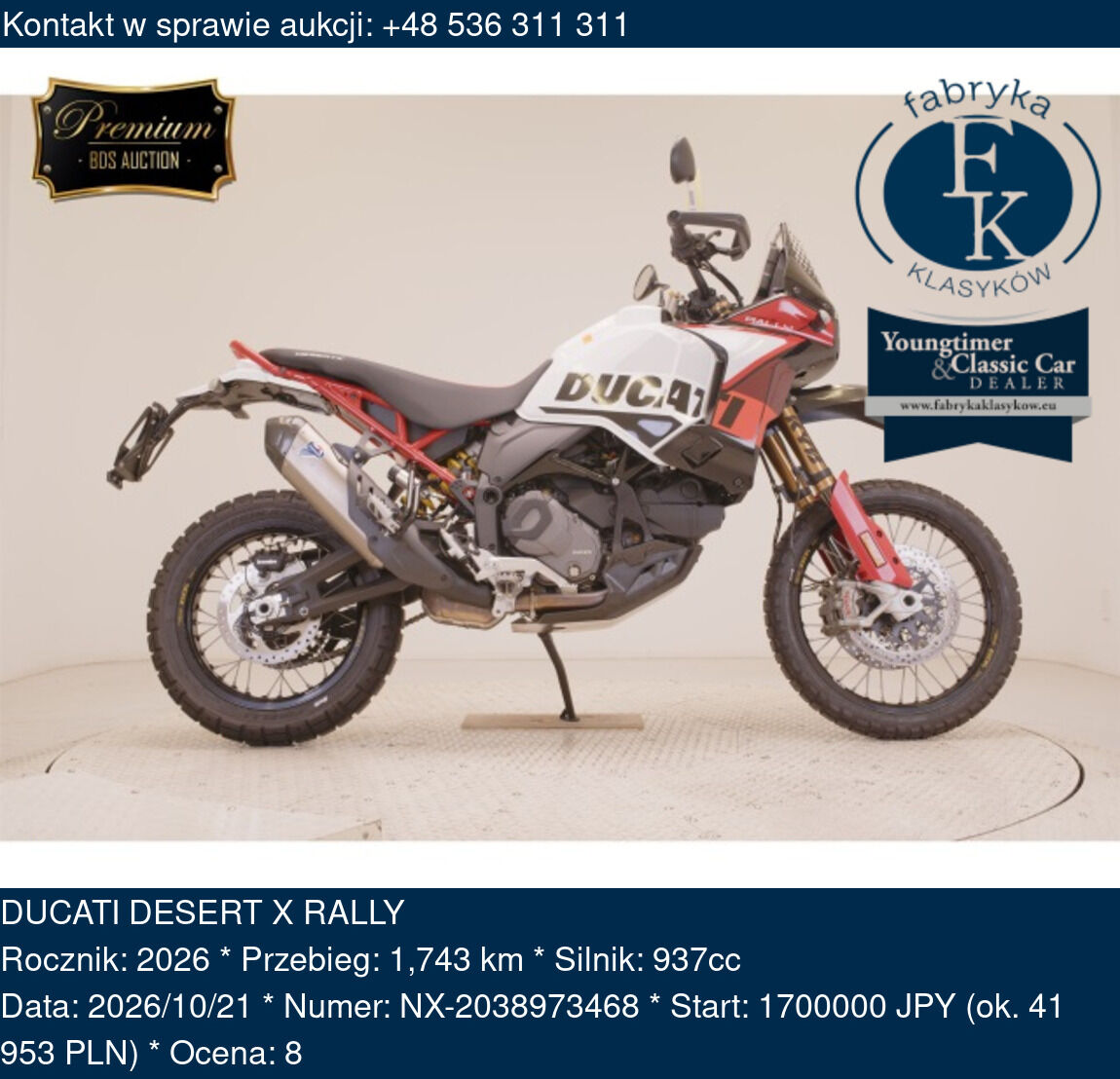 DUCATI DESERT X RALLY 2026 - zdjęcie 2