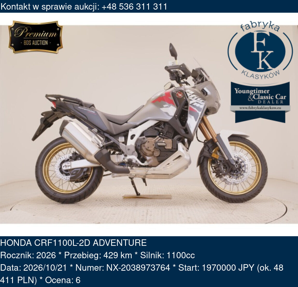 HONDA CRF1100L-2D ADVENTURE 2026 - zdjęcie 2