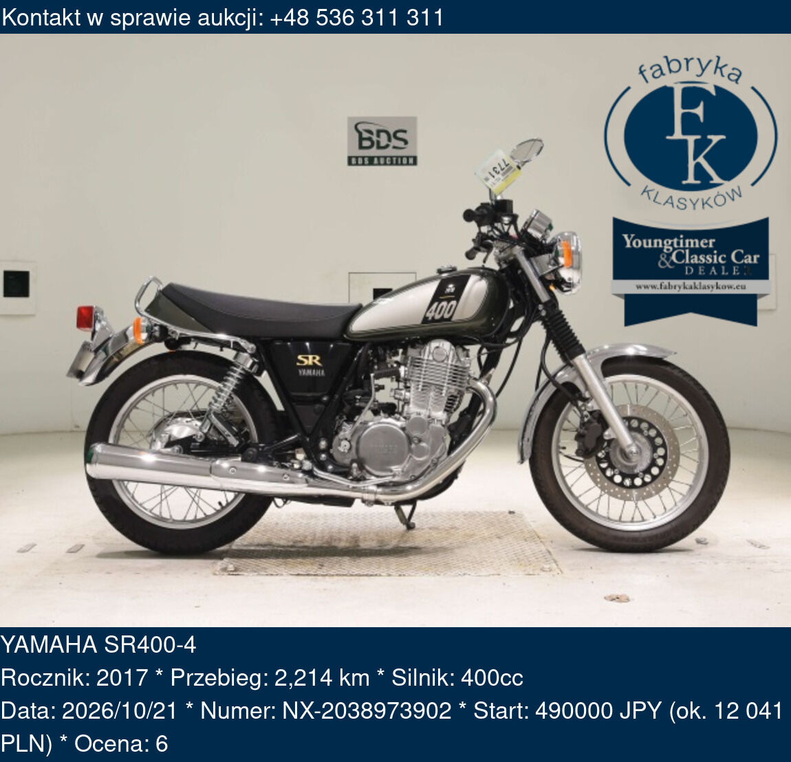 YAMAHA SR400-4 2017 - zdjęcie 2