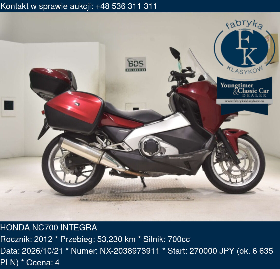 HONDA NC700 INTEGRA 2012 - zdjęcie 2