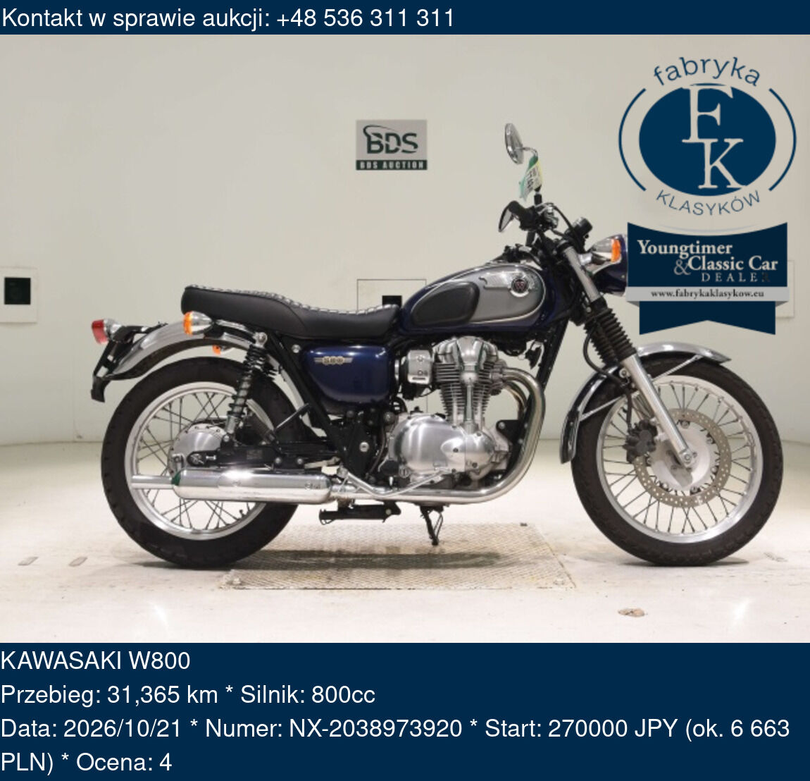 KAWASAKI W800 - zdjęcie 2