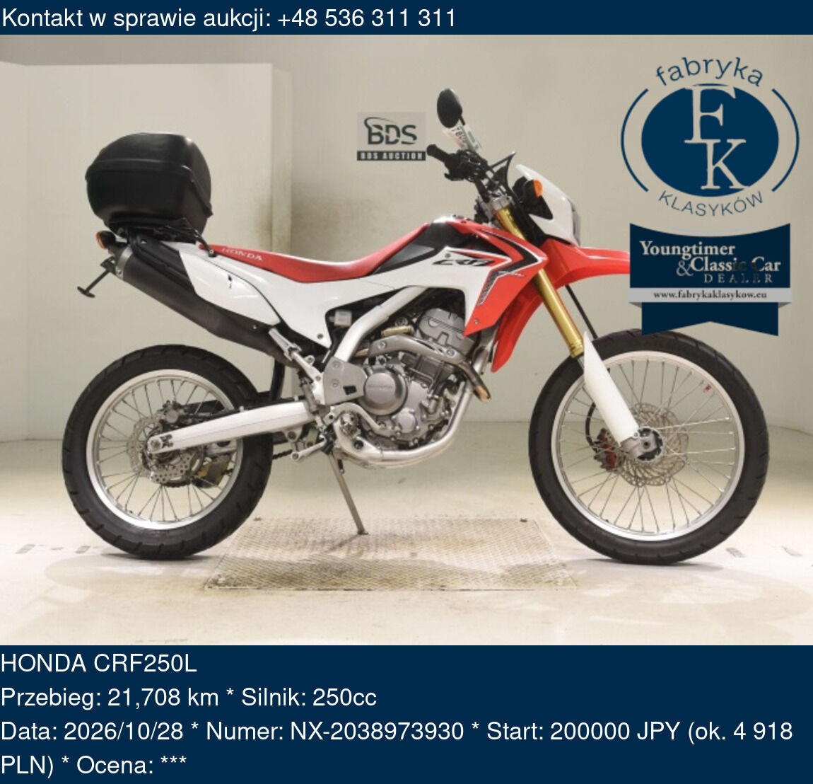 HONDA CRF250L  - zdjęcie 2