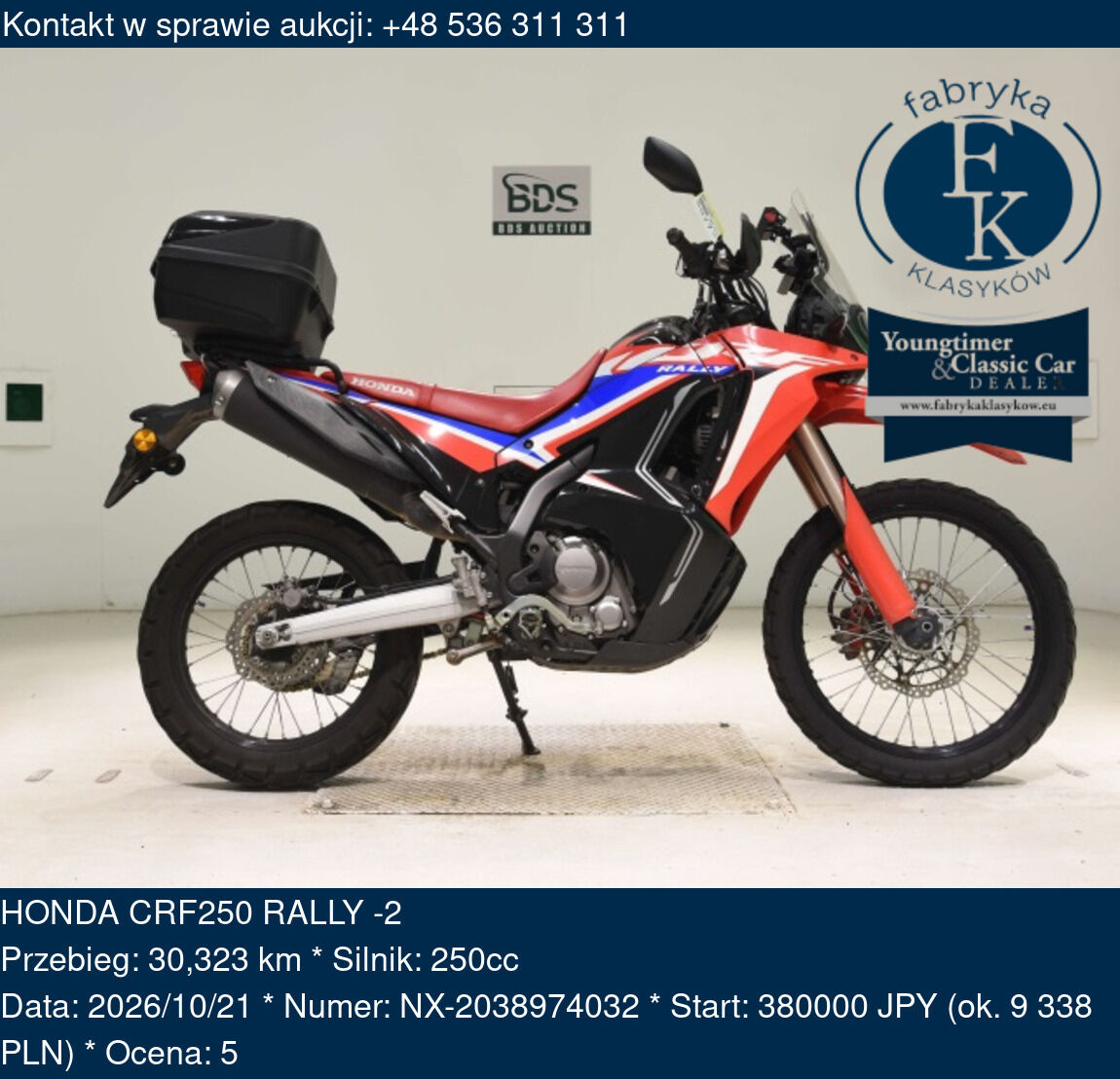 HONDA CRF250 RALLY -2  - zdjęcie 2