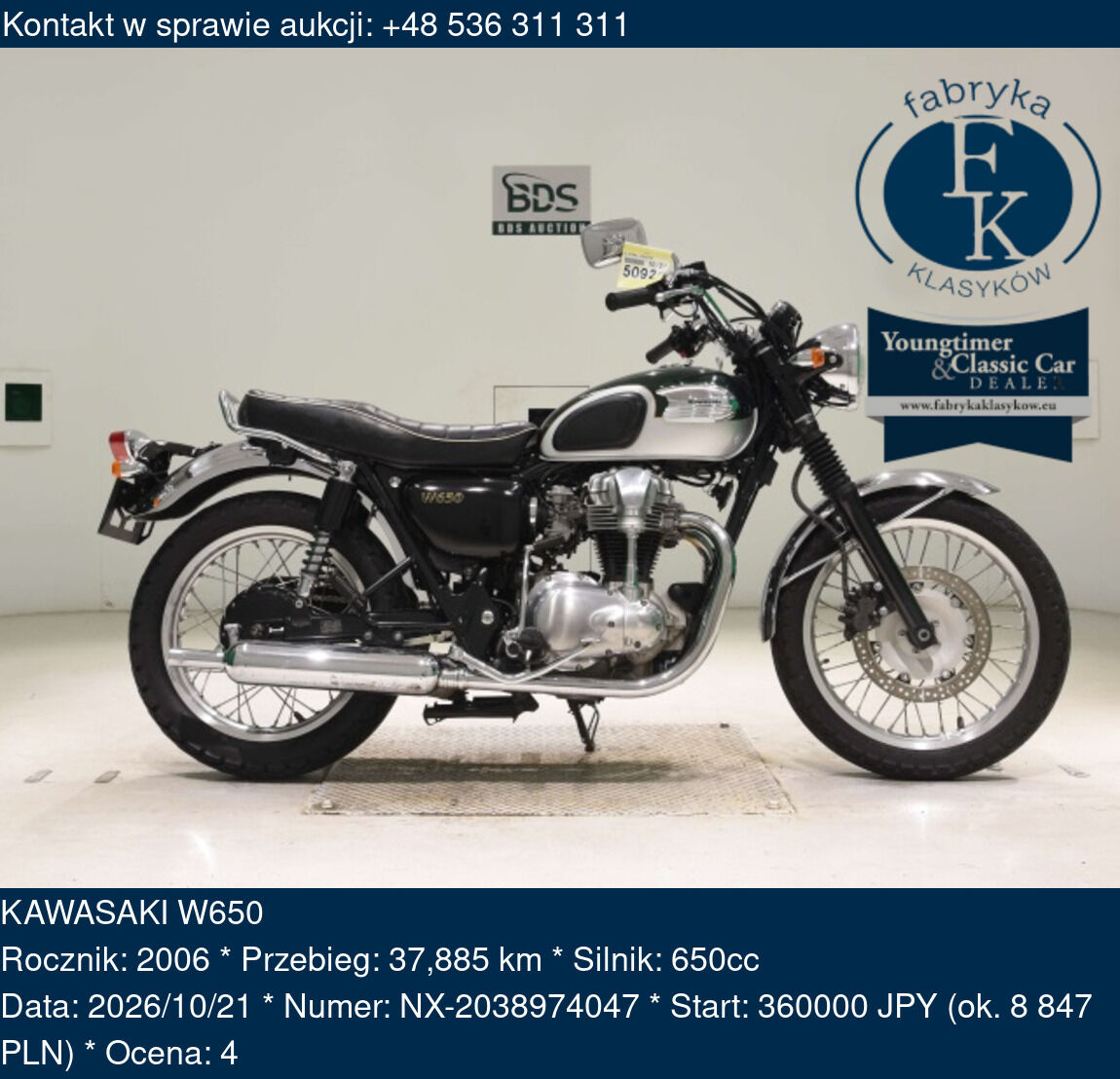 KAWASAKI W650 2006 - zdjęcie 2