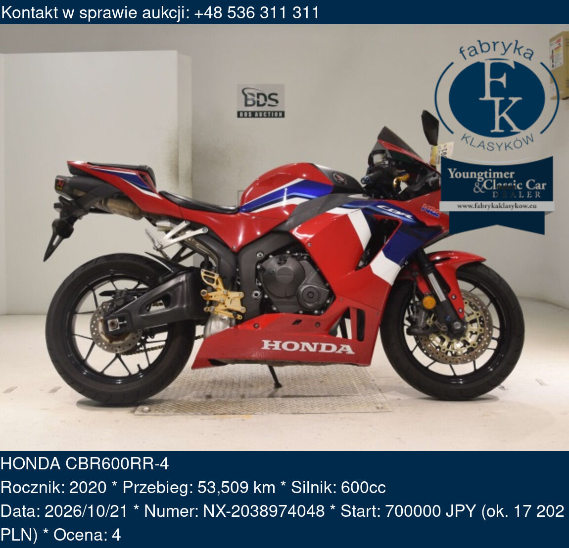 HONDA CBR600RR-4 2020 - zdjęcie 2