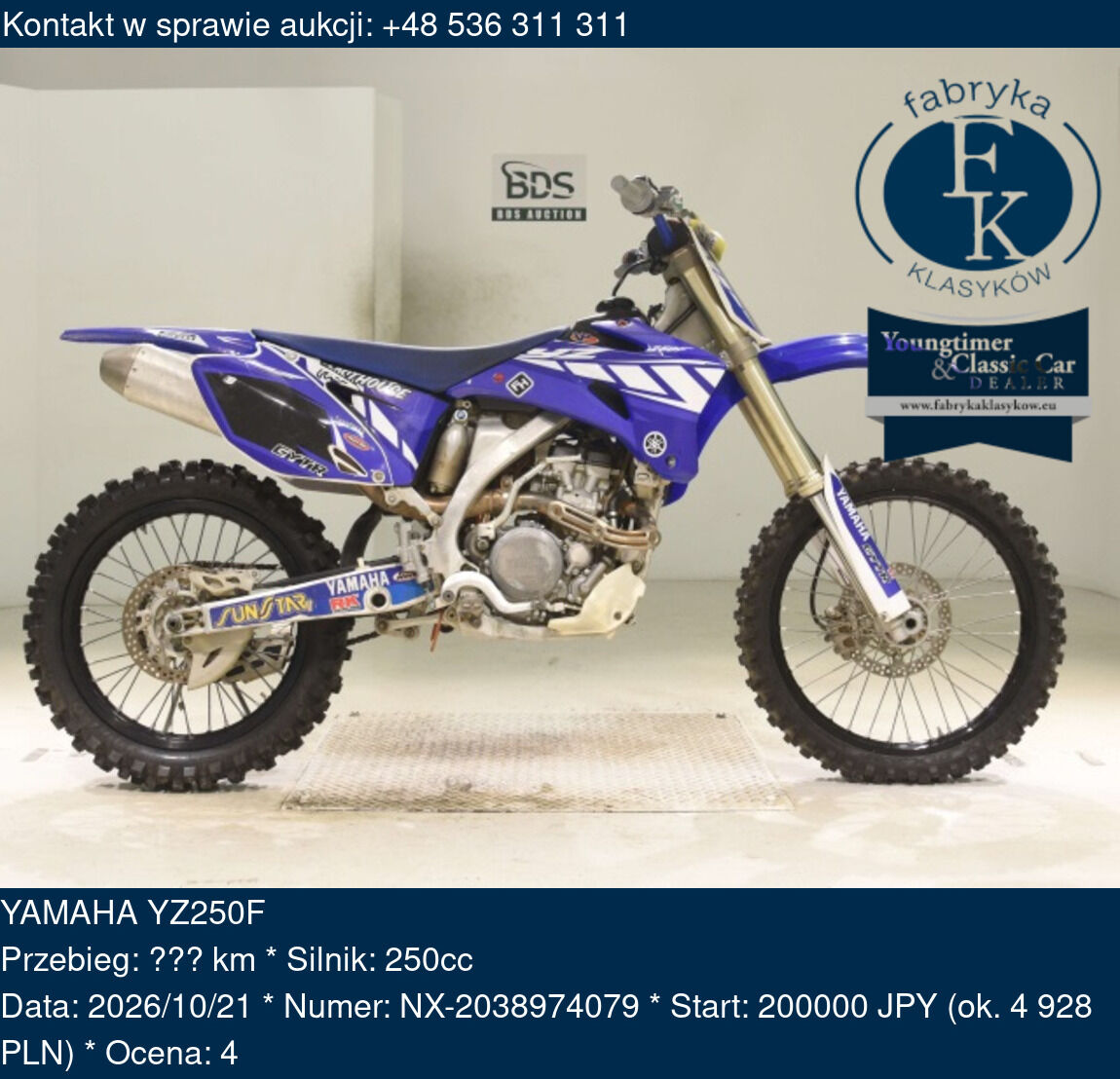 YAMAHA YZ250F - zdjęcie 2
