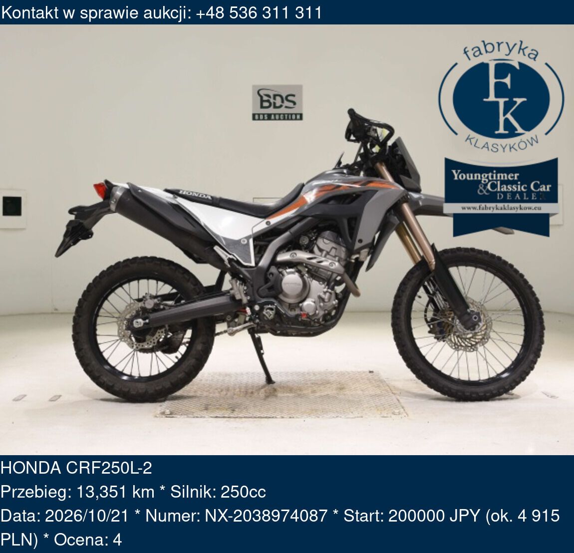 HONDA CRF250L-2 - zdjęcie 2