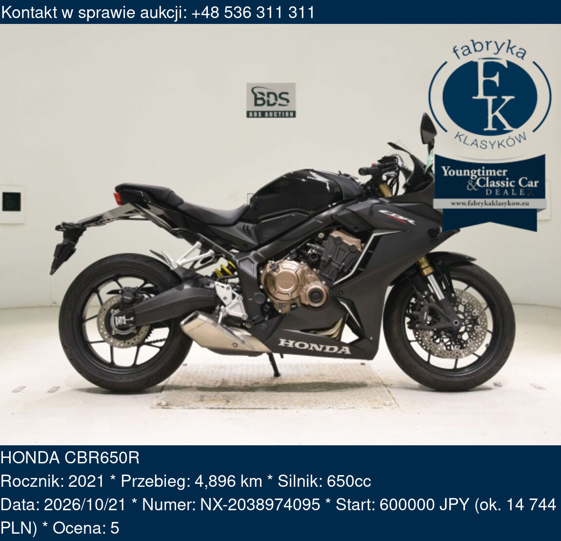 HONDA CBR650R 2021 - zdjęcie 2