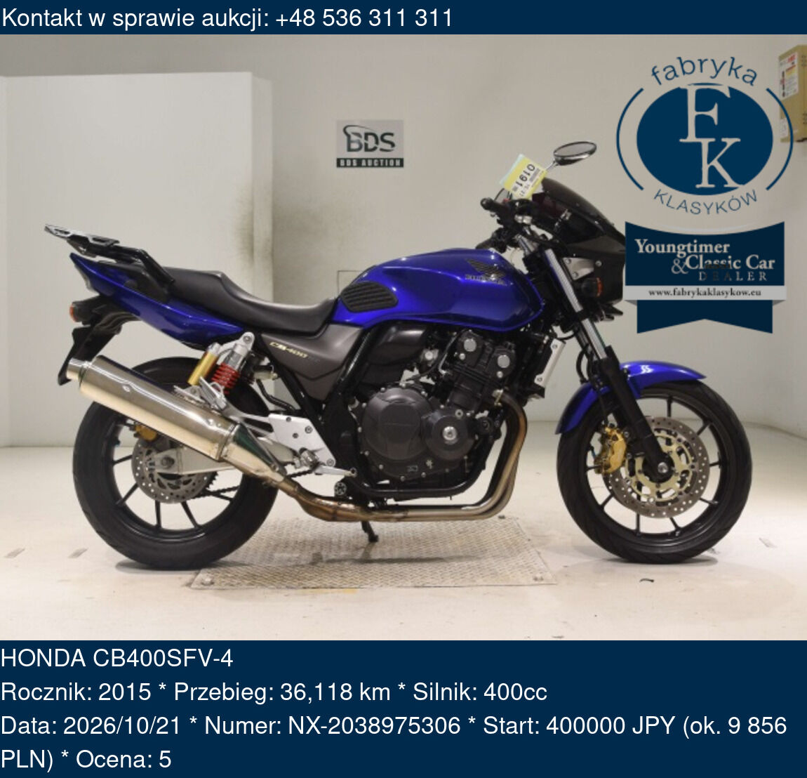 HONDA CB400SFV-4 2015 - zdjęcie 2