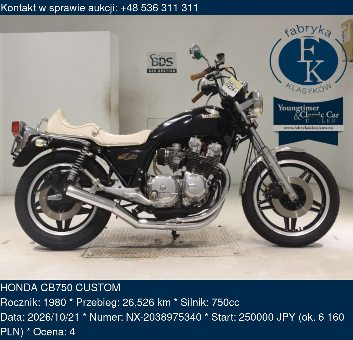 HONDA CB750 CUSTOM 1980 - zdjęcie 2