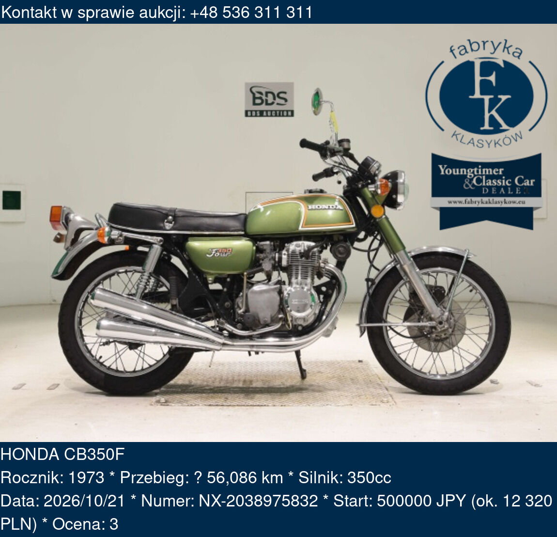HONDA CB350F 1973 - zdjęcie 2