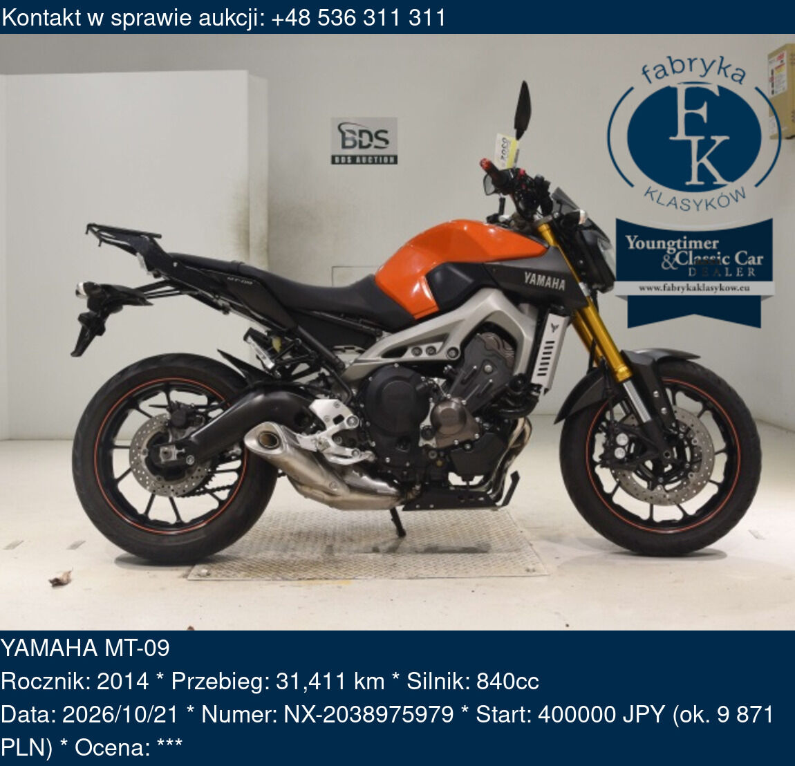 YAMAHA MT-09 2014 - zdjęcie 2