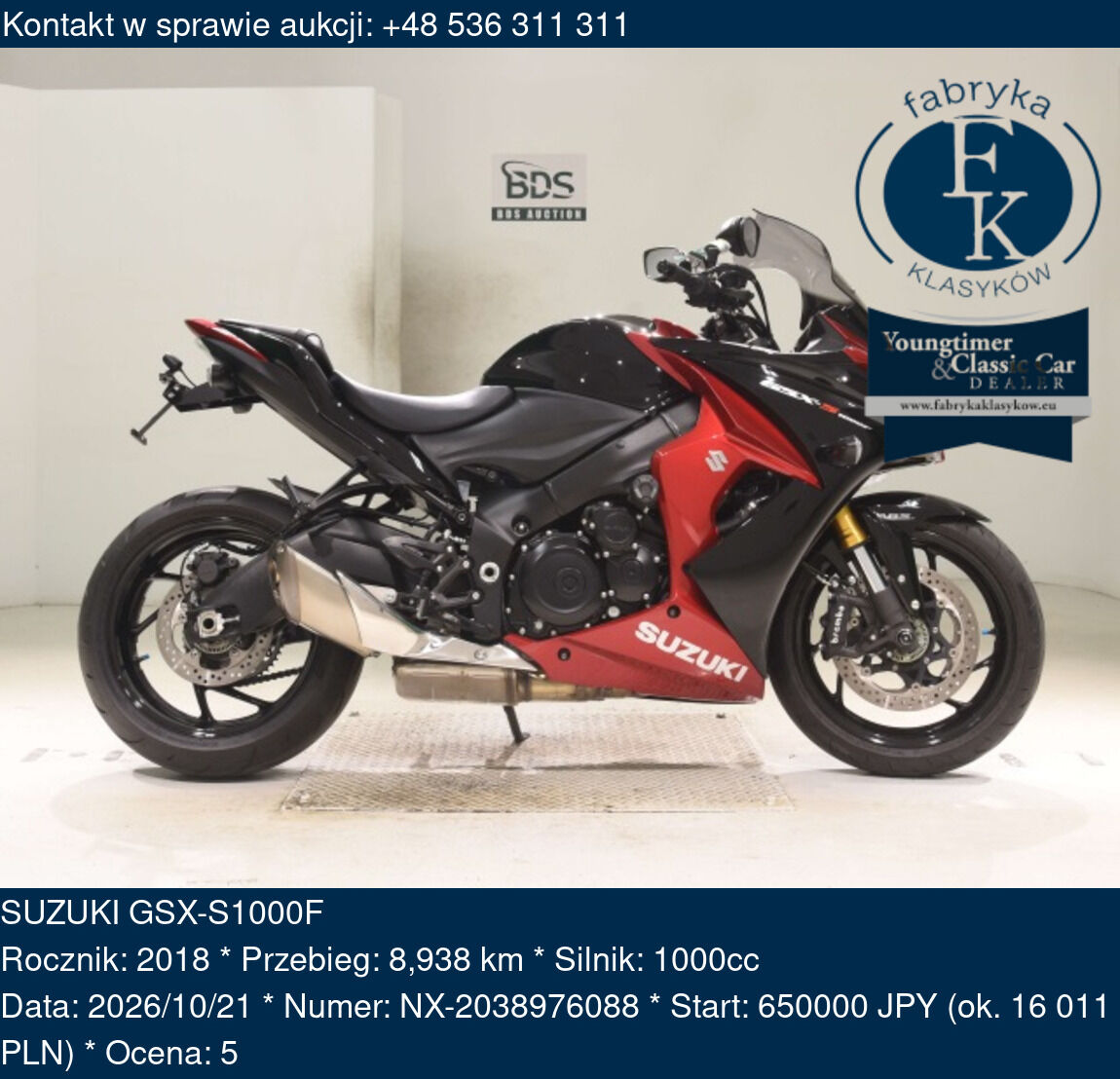 SUZUKI GSX-S1000F 2018 - zdjęcie 2