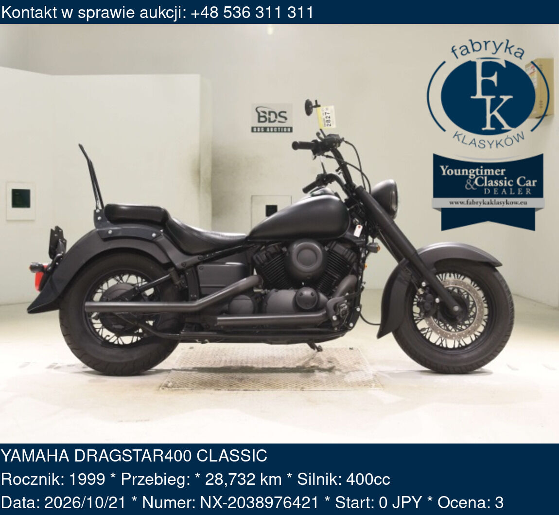 YAMAHA DRAGSTAR400 CLASSIC 1999 - zdjęcie 2