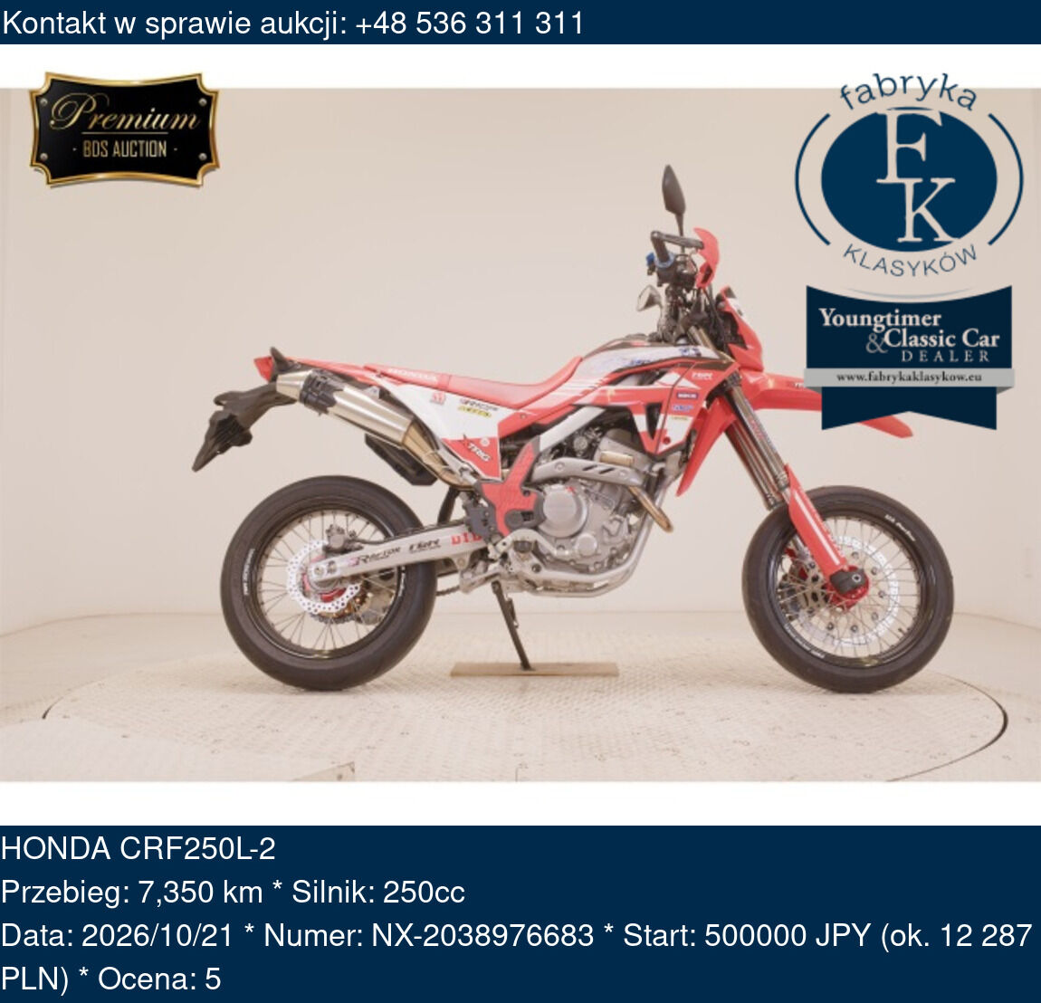 HONDA CRF250L-2 - zdjęcie 2