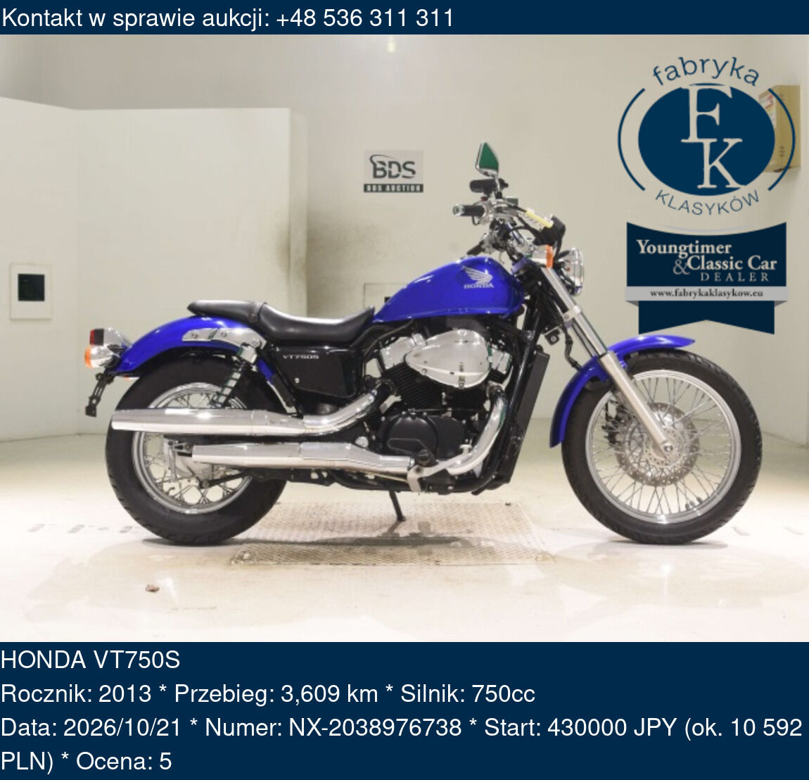 HONDA VT750S 2013 - zdjęcie 2