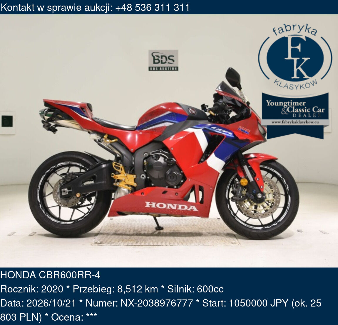HONDA CBR600RR-4 2020 - zdjęcie 2