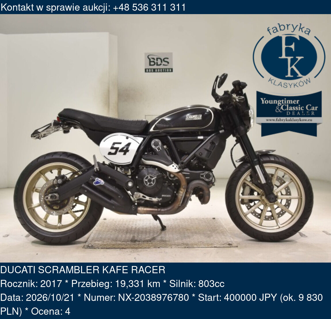 DUCATI SCRAMBLER KAFE RACER 2017 - zdjęcie 2