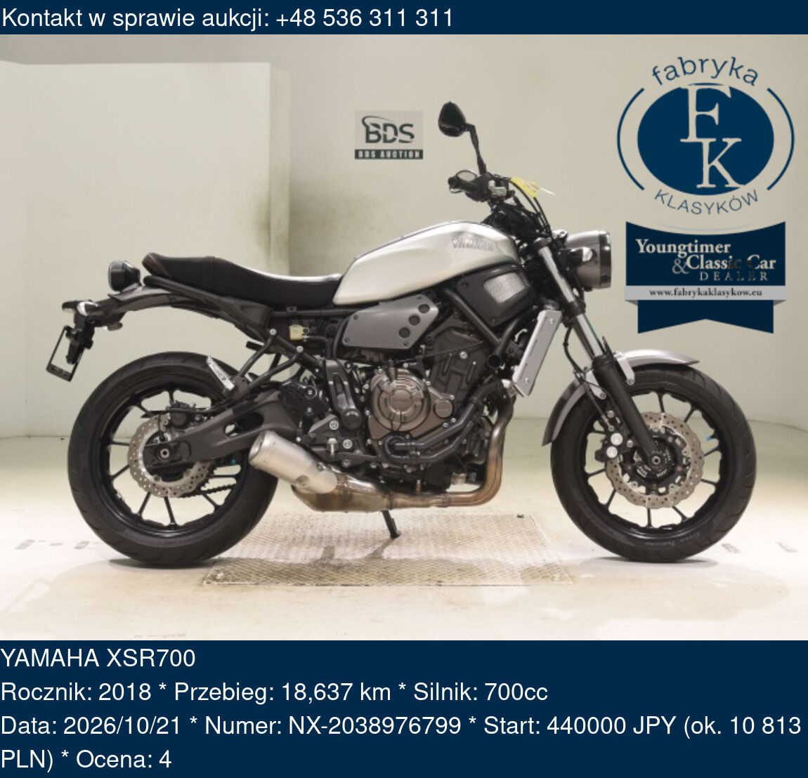YAMAHA XSR700 2018 - zdjęcie 2