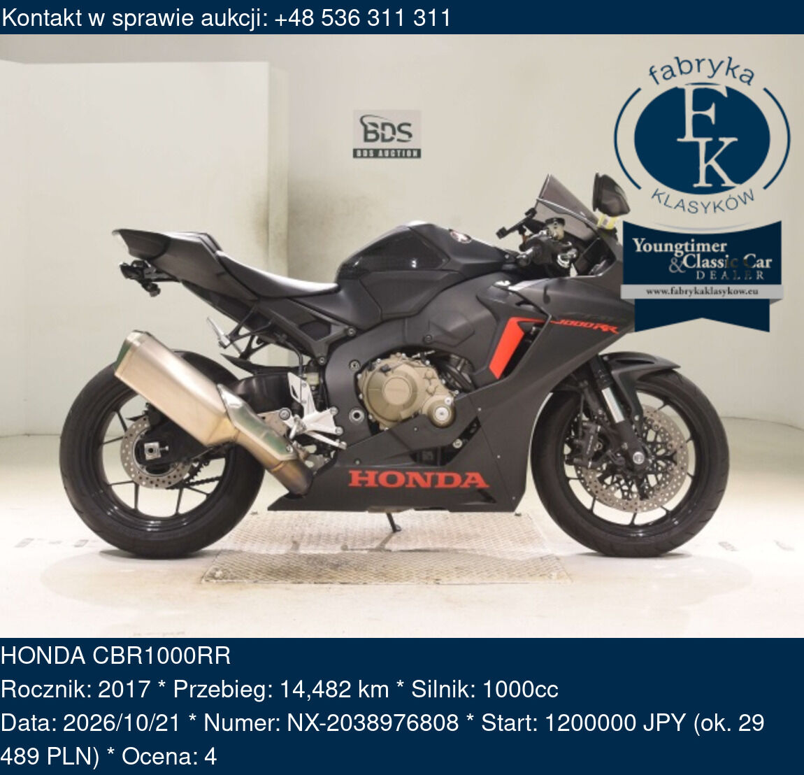 HONDA CBR1000RR 2017 - zdjęcie 2