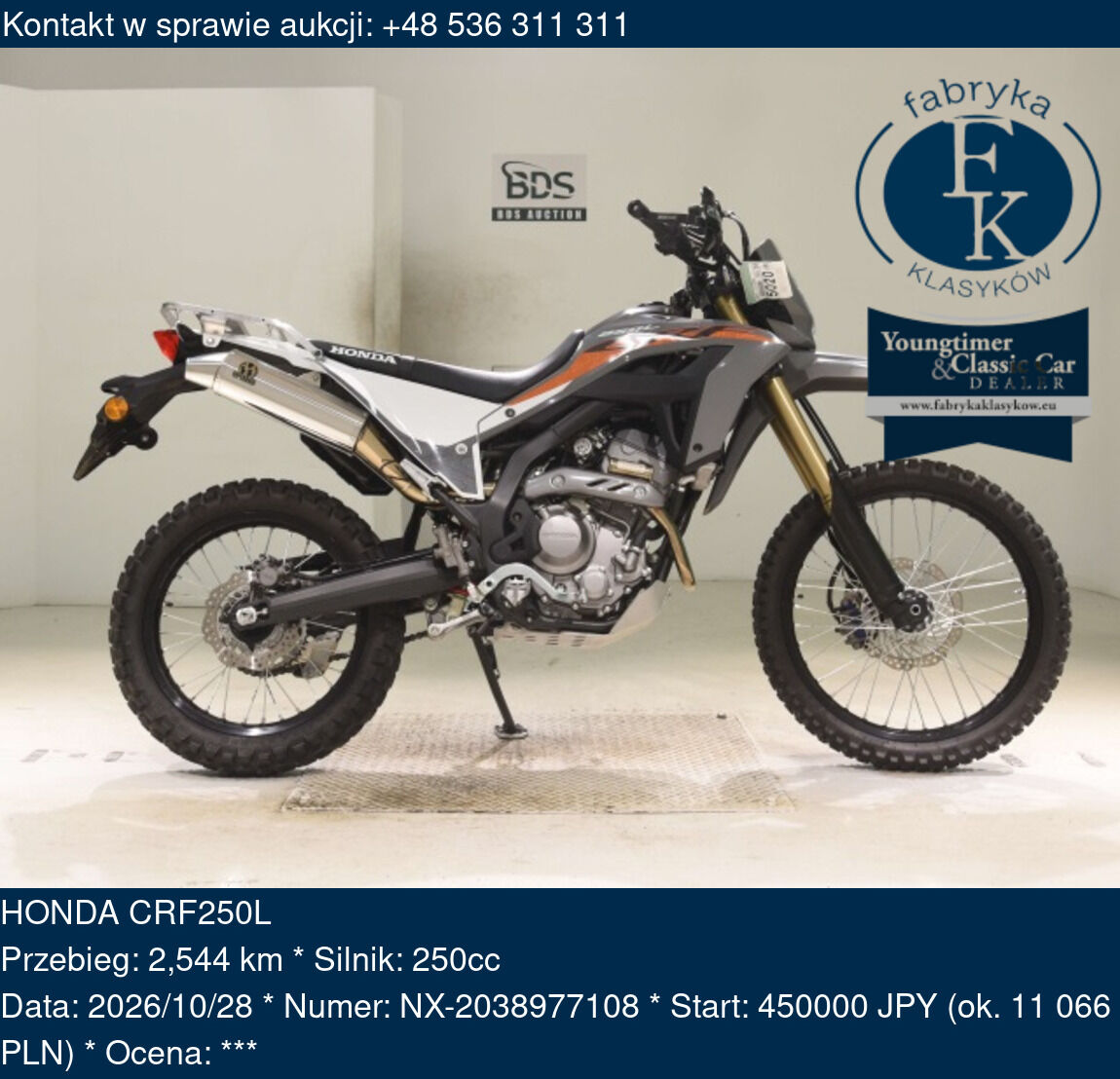 HONDA CRF250L  - zdjęcie 2