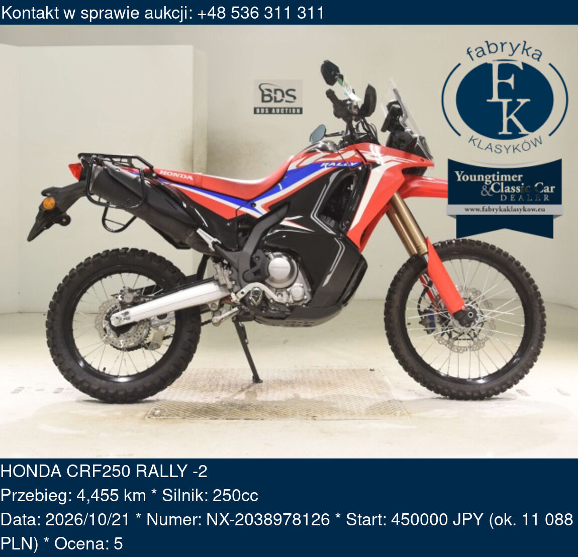 HONDA CRF250 RALLY -2  - zdjęcie 2