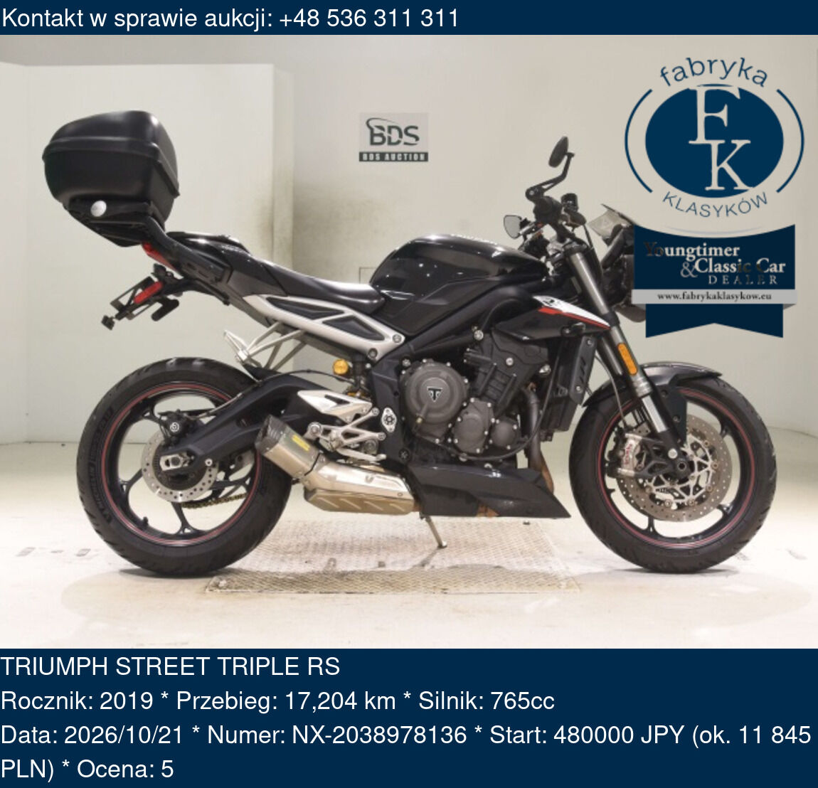 TRIUMPH STREET TRIPLE RS 2019 - zdjęcie 2
