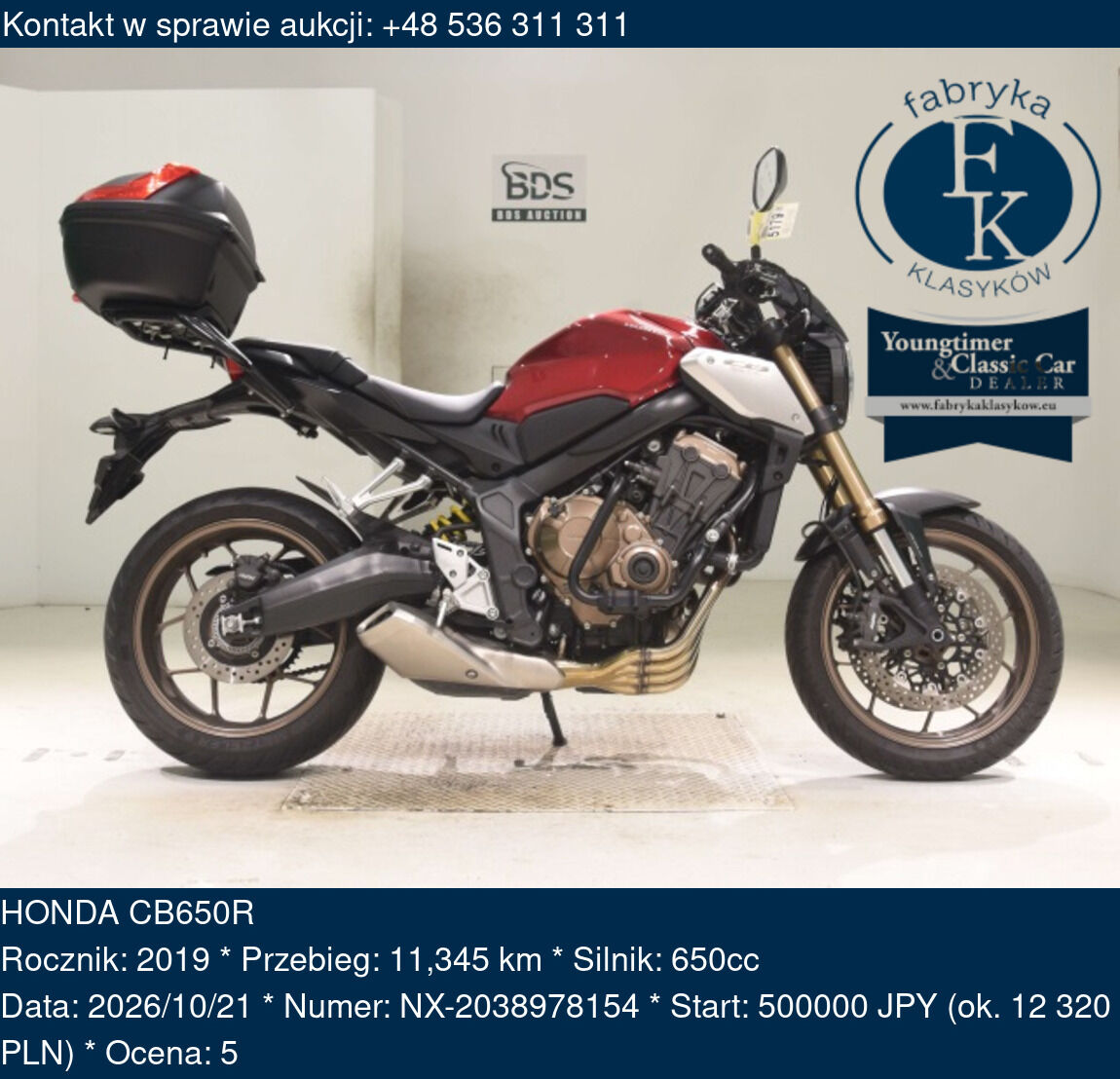 HONDA CB650R 2019 - zdjęcie 2