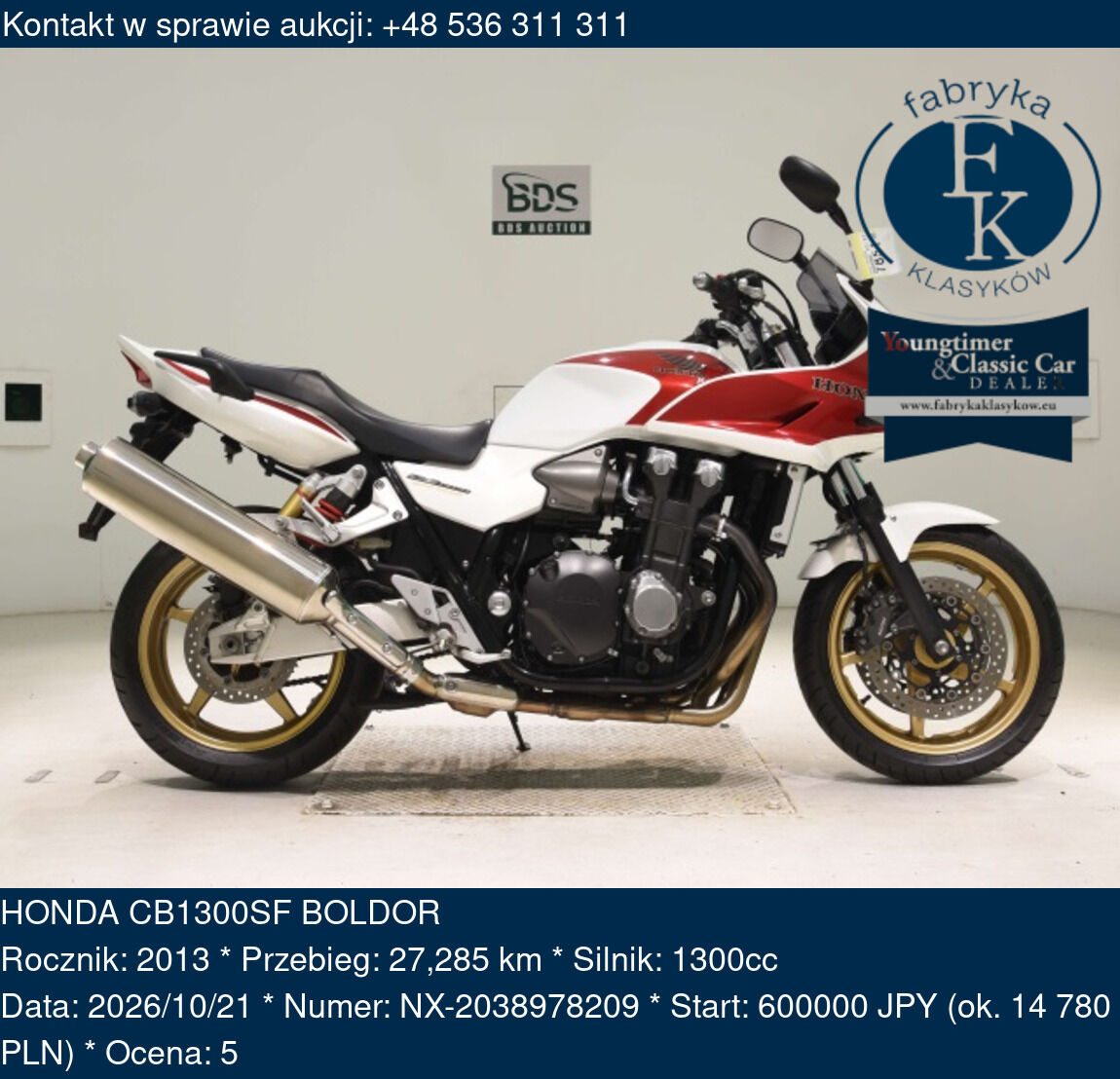 HONDA CB1300SF BOLDOR 2013 - zdjęcie 2